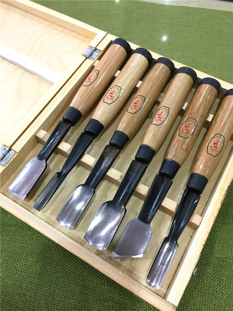 New High quality 6Pcs Dry Big Hand Wood Carving Tools Tree-root carving  Chip Detail Chisel set Knives tool